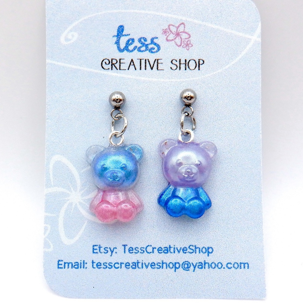 Small Resin Bears Earrings NEW